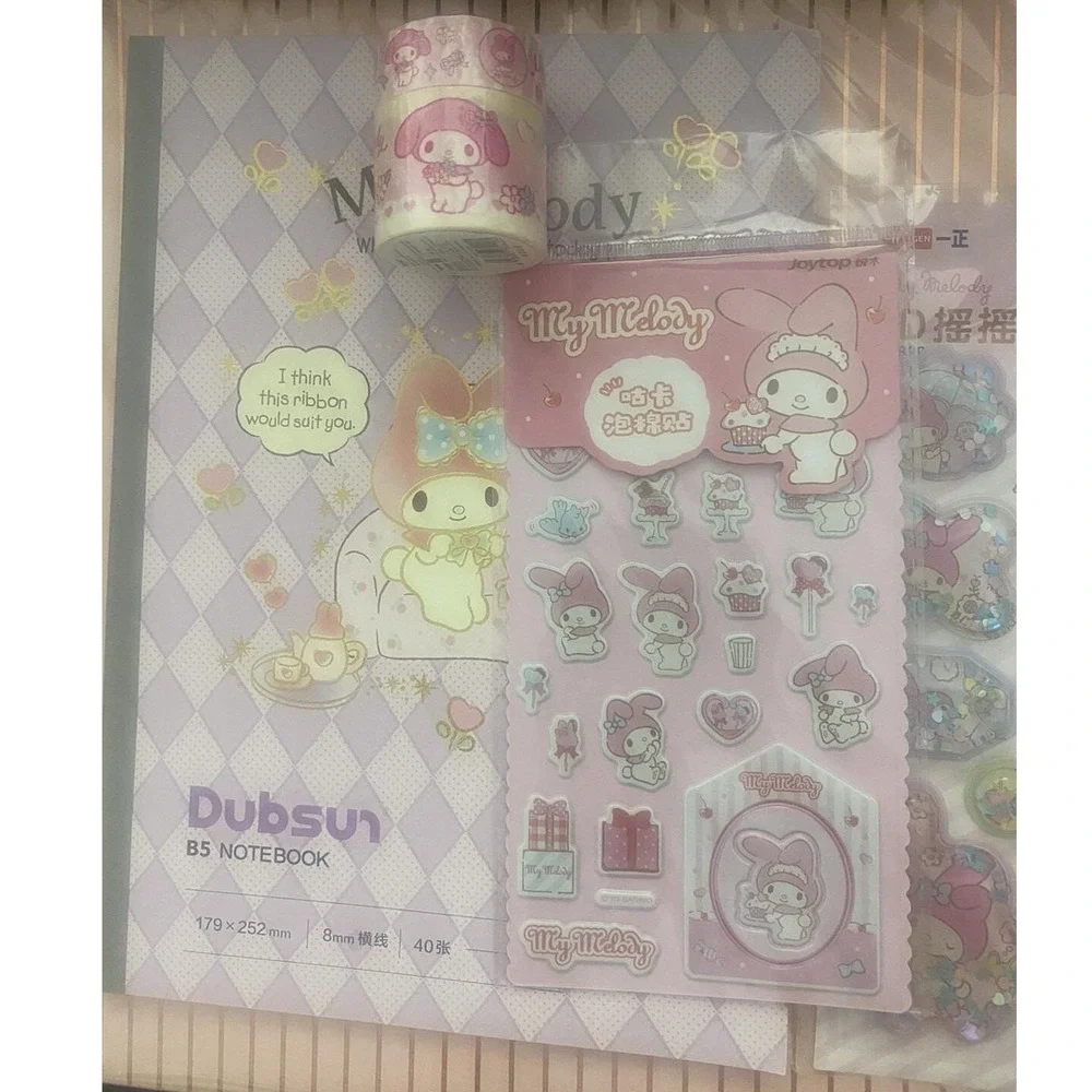 Sanrio My Melody Stationery Set – Notebook,‎ Stickers & Washi Tape